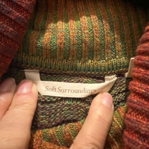 Soft Surroundings Vibrant Wave Turtleneck Sweater/Poncho - Picture 2 of 7